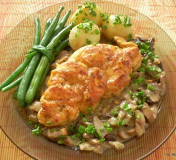 Indyczy warkoczyk z grzybami