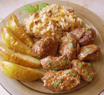 Wątróbka z gruszkami