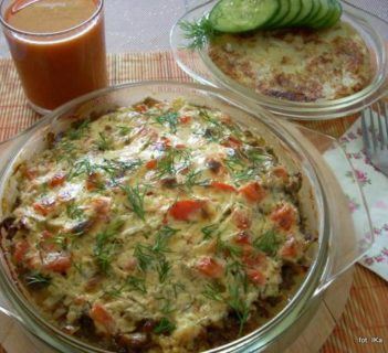 Mintaj zapiekany z podgrzybkami