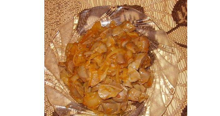 Żołądki drobiowe w paprykowej cebulce