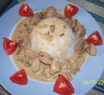 Mięso z indyka w sosie grzybowym