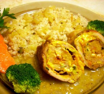 Roladki schabowe z farszem serowym