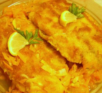 Filety rybne panierowane z warzywami