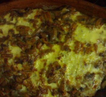 Zapiekanka rybna z pieczarkami