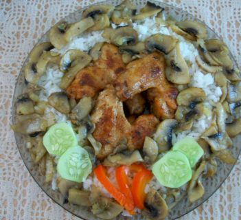 Skrzydełka w pieczarkach