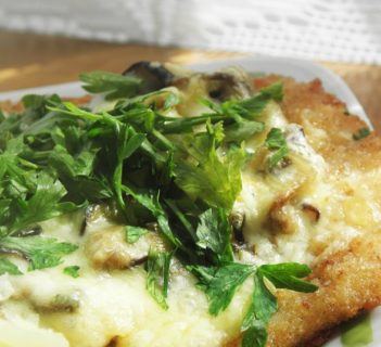 Schab pod grzybowo-serową kołderką