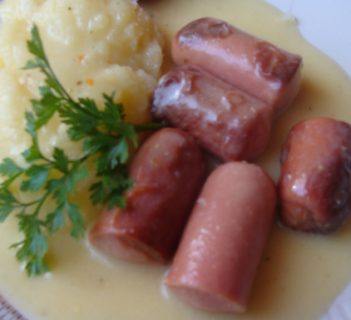 Parówka w sosie musztardowo – chrzanowym