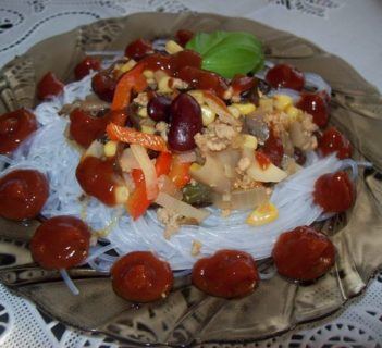 Makaron ryżowy z sosem Tao Tao