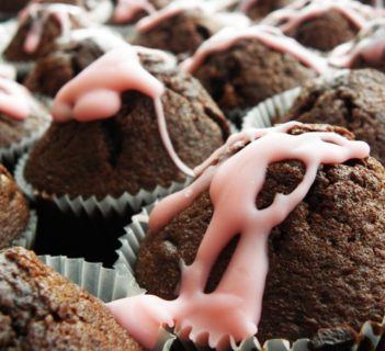 Muffiny czekoladowo – brzoskwiniowe