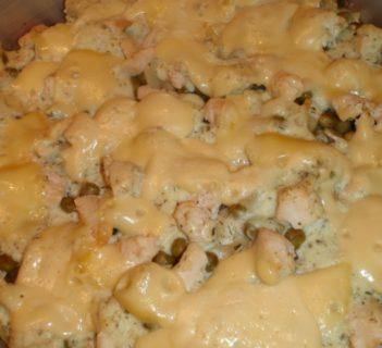 Zapiekane farfalle z kurczakiem w sosie do ryby