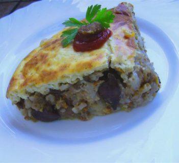 Zapiekanka z ryżem i grzybami