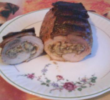 Rolada schabowa z pieczarkami