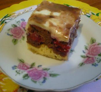 Ciasto ze śliwkami i budyniem