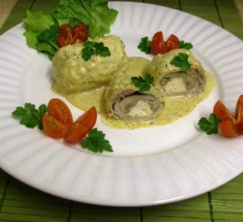 Roladki schabowe z nadziewaną pieczarką