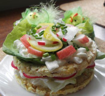 Kukurydziany sandwich z surimi