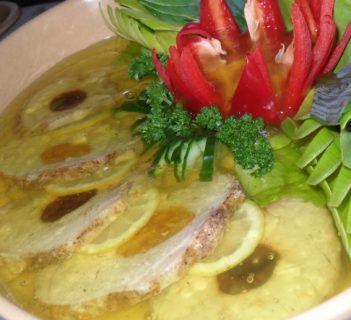 Schab ze śliwką w galarecie