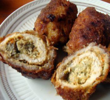 Schab z pieczarkami
